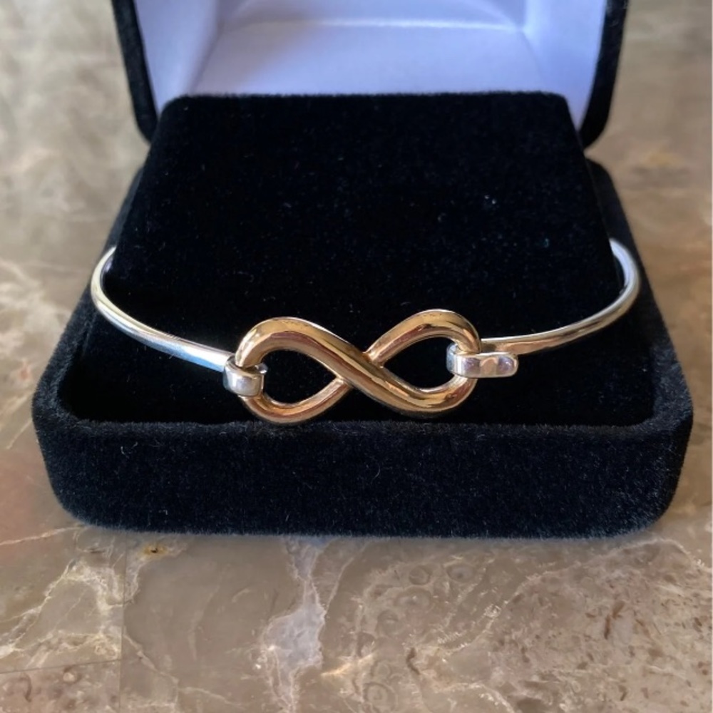 James Avery two tone infinity bangle bracelet